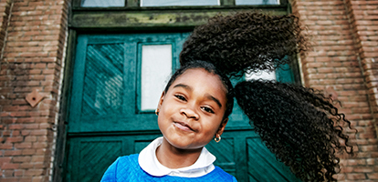 image of a girl smiling